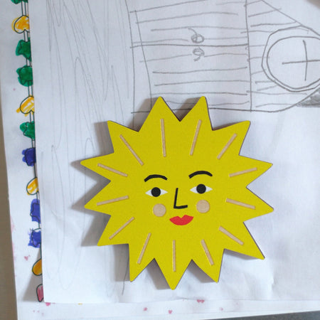 Wooden Magnet Sun