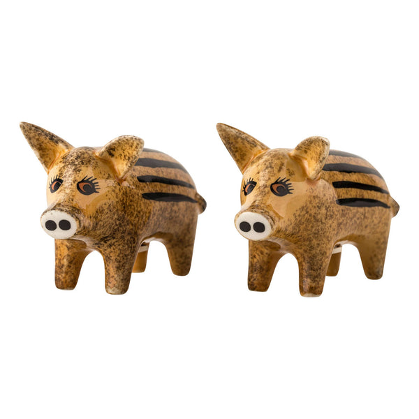 Salt And Pepper Shakers Ceramic Wild Boar Piglet