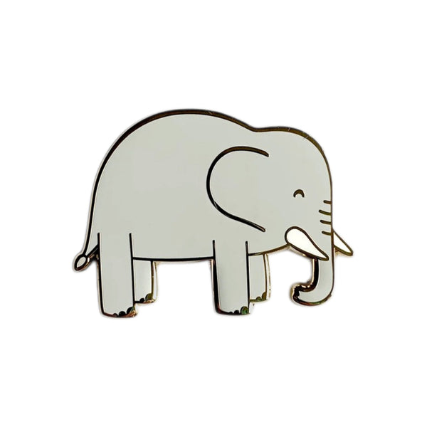 elephant enamel pin on a white background