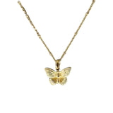 Butterfly Pendant Necklace Gold