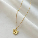 Butterfly Pendant Necklace Gold