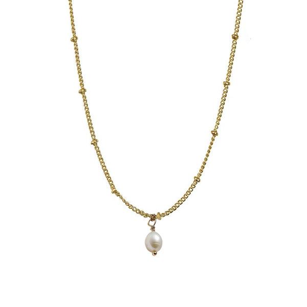 Fresh Water Pearl Necklace Gold