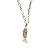 Fish Pendant Necklace Gold