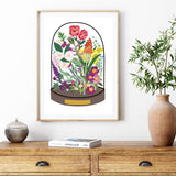 English Garden In Bell Jar Print A3