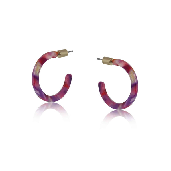 Hoop Earrings Erica Purple Pink