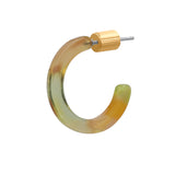 Hoop Earrings Petite Resin Eva Yellow Brown