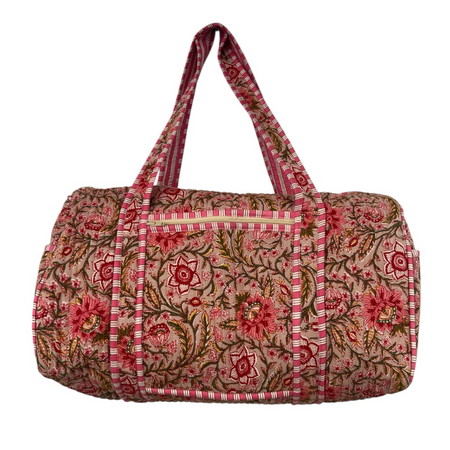 Duffle Bag Oat Pink Flower