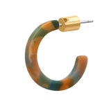 Hoop Earrings Petit Resin Fabia Blue Orange