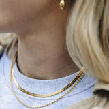 Necklace Gold Slim Chain Double Layer Feature