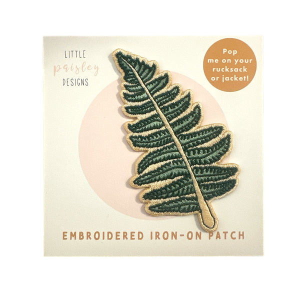 Patch Iron On Embroidered Fern