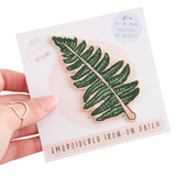 Patch Iron On Embroidered Fern