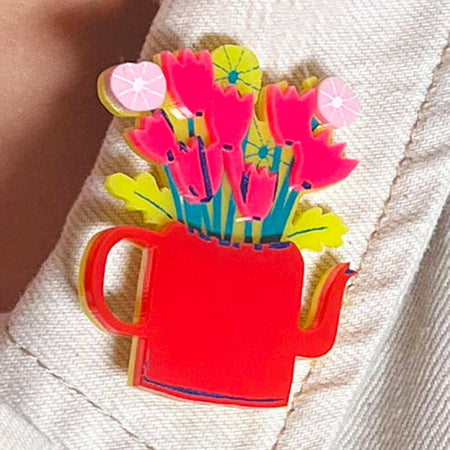 Flower Teapot Brooch