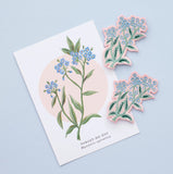 Patch Iron On Embroidered Forget Me Not Flower