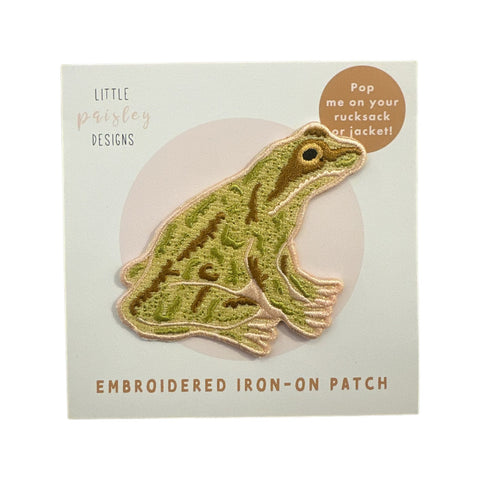 Patch iron On Embroidered Frog