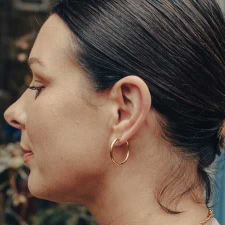 Gold Earrings Everyday Hoop