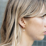 Gold Earrings Pearl Hoop