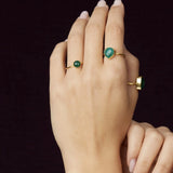 Ring Adjustable Size Dotty Green Onyx