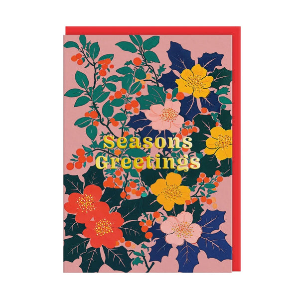 Greetings Card Festive Floral Seasons