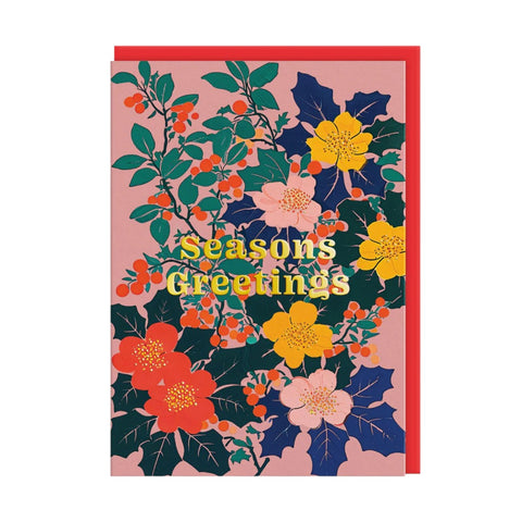 Greetings Card Festive Floral Seasons