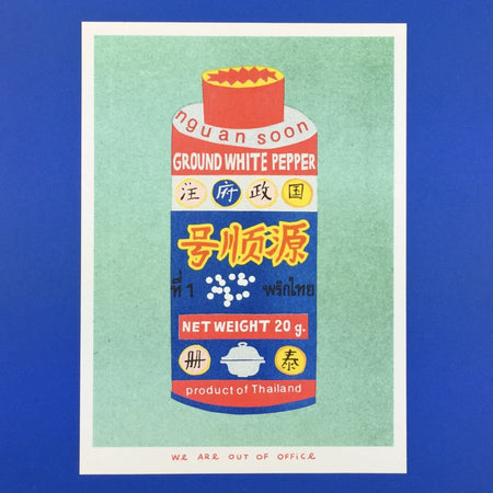 Print Risograph Can Of Ground White Pepper