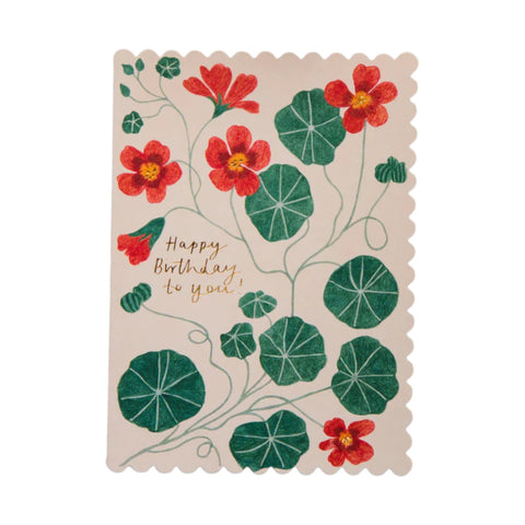 Birthday Card Nasturtium Happy Birthday To You