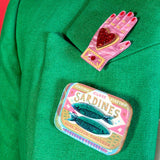 Sardine Tin Brooch