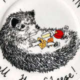 Plate China Hedgehogging All The Cheese