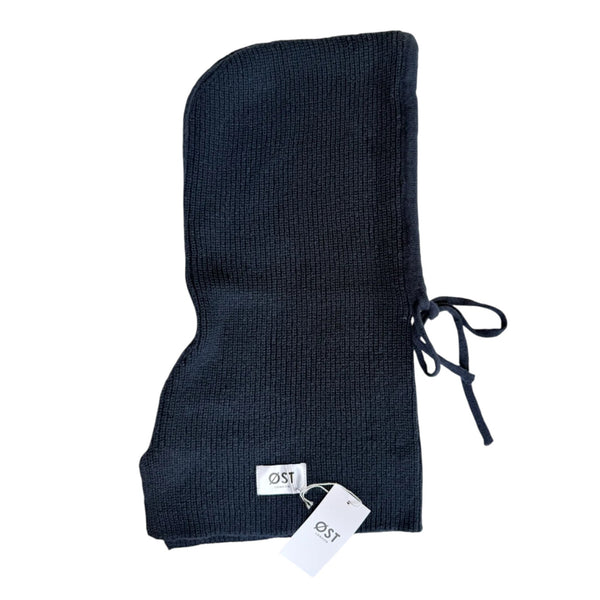 Knitted Hood Cashmere Blend Navy