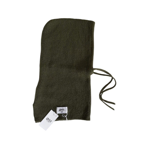 Knitted Hood Cashmere Blend Khaki