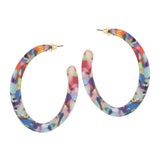 Hoop Earrings Resin Flat Olivia Multicolour