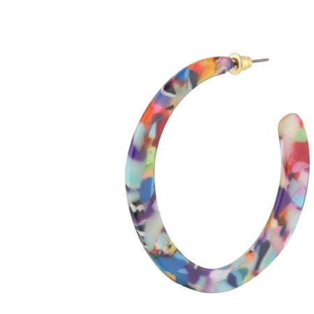 Hoop Earrings Resin Flat Olivia Multicolour