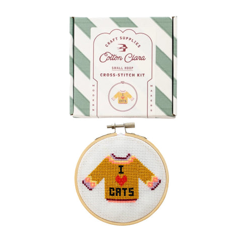 Cross Stitch Kit I Love Cats