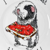 Plate China Guinea Pig I Love Toast The Most