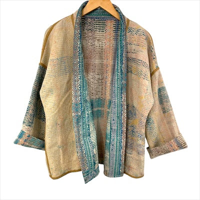 Jacket Kantha Reversible Sea Greens