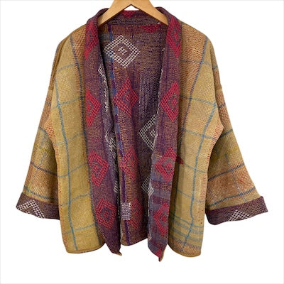 Jacket Kantha Reversible Violet Diamond