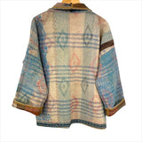 Jacket Kantha Reversible Blue Ikat Diamond