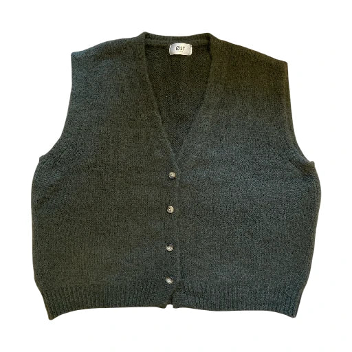 Erika Kid Mohair Vest Khaki Green