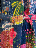 Robe Cotton Kantha Navy Floral