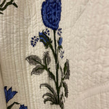 Robe Quilted Cotton Reversable Block Printed Blue Floral