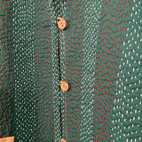 Jacket Cotton Kantha Reversable Vintage Fabric Green