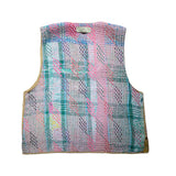 Waistcoat Cotton Kantha Vintage Fabric Ocher