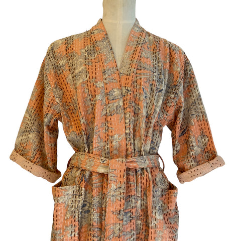 Pure Cotton Kimono Indian Handprinted Boho House Robe Summer Dress | T –  The Eastern Loom