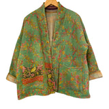 Jacket Kantha Reversible Green Vine