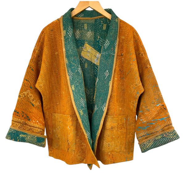 Jacket Kantha Reversible Rust Gold Diamond