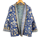 Jacket Kantha Reversible Blue Floral