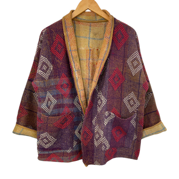 Jacket Kantha Reversible Violet Diamond