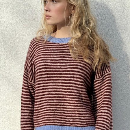 Nanna Striped Jumper Bordeaux Pink