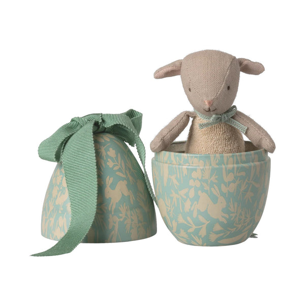 Easter Egg With Lamb Small Dusty Mint