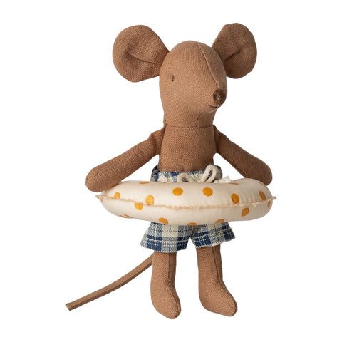 Beach Mouse With Float Little Brother Yellow Dots