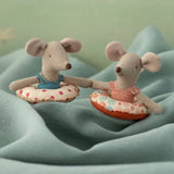 Beach Mouse With Float Little Brother Yellow Dots